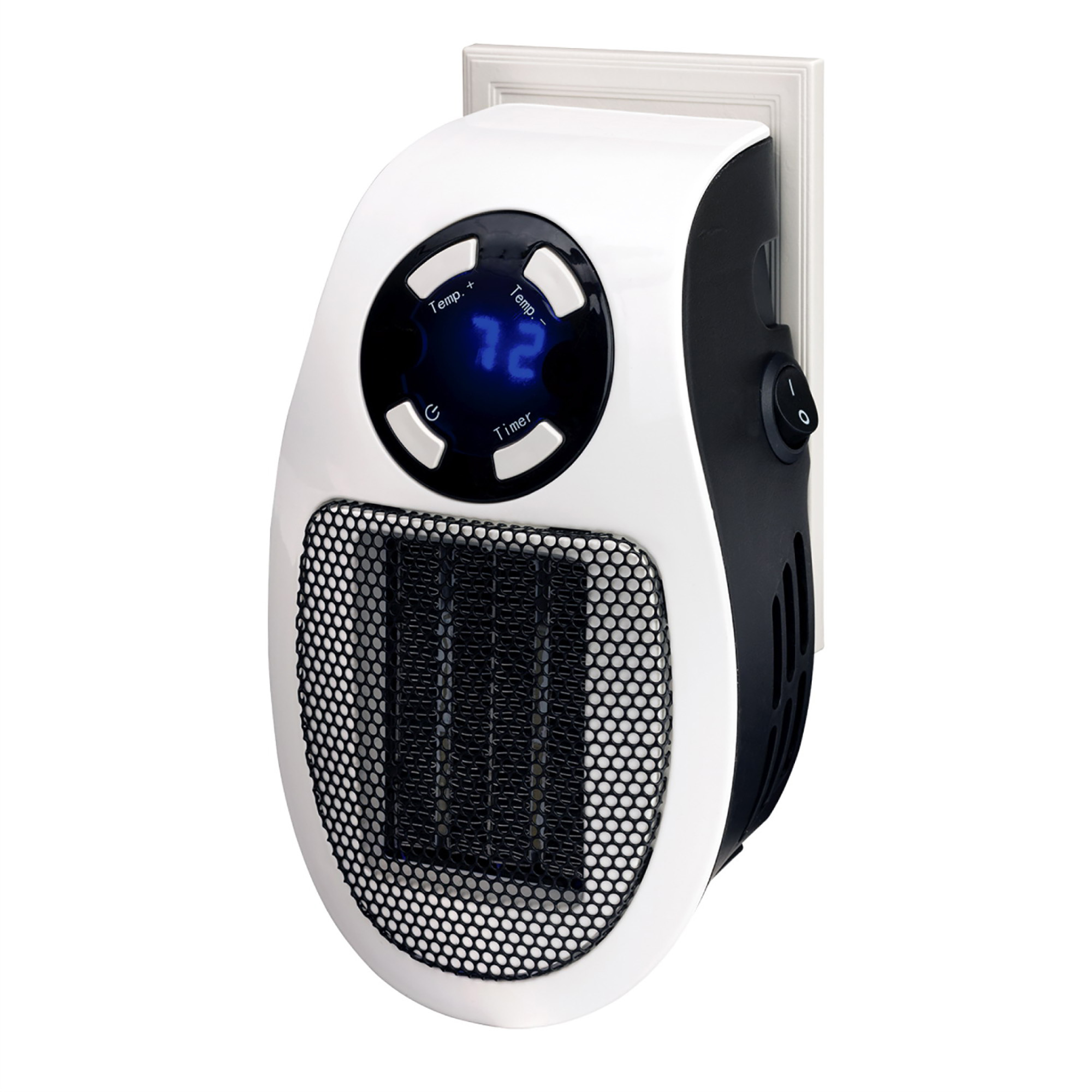 Optimus Wall Outlet Plug-In Heater — 250 Watts, Adjustable Thermostat, Digital Temperature Display, 12-Hour Timer, Model# H-7801